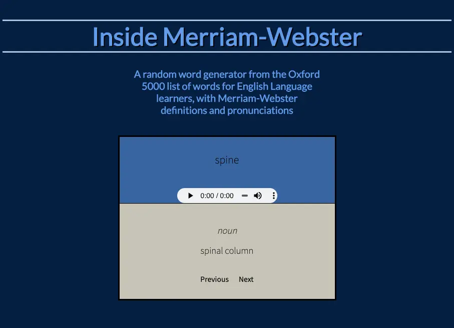 Dictionary application