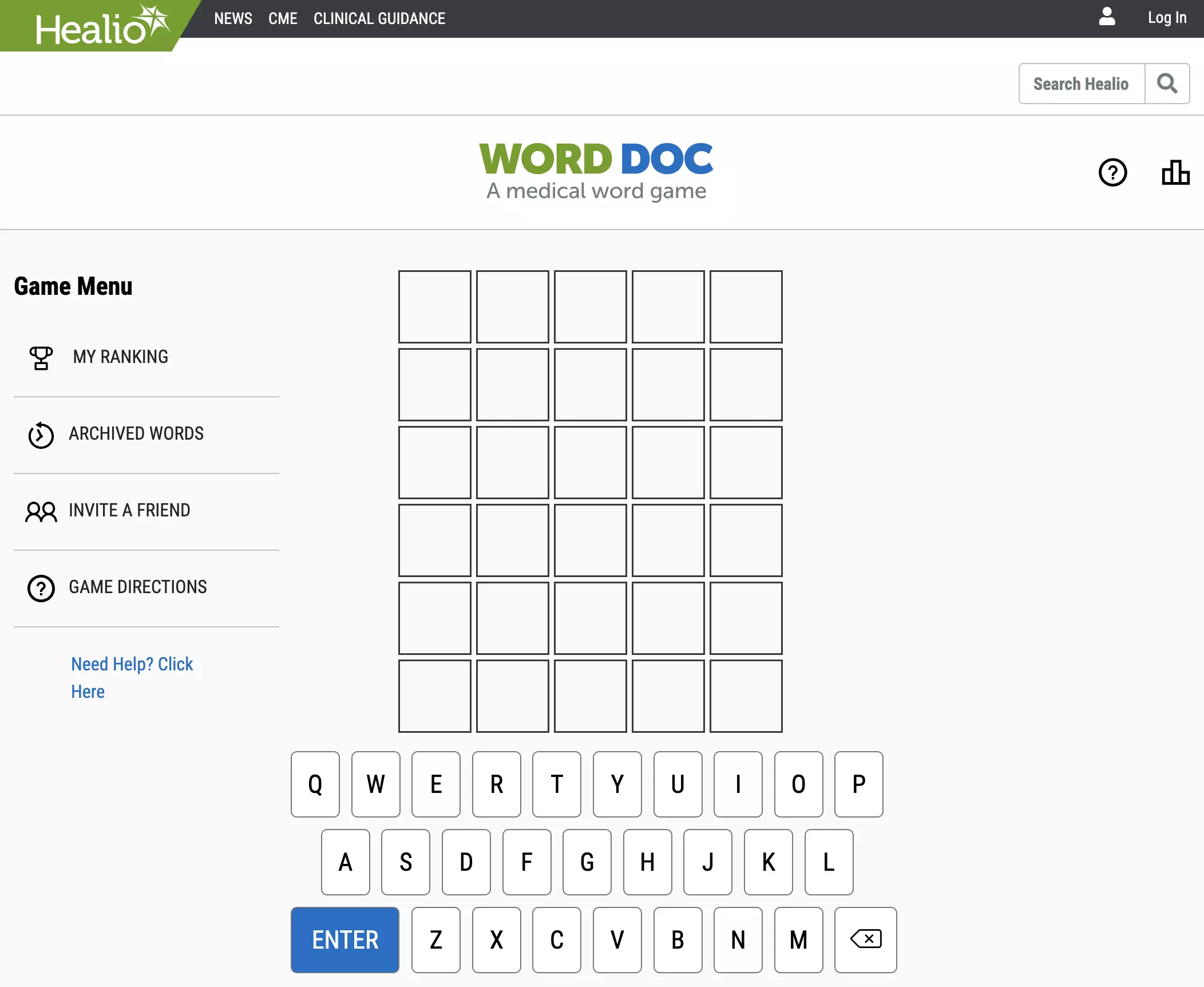 Healio Word Doc Game